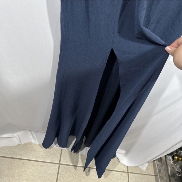 NEW Dress the Population [ XXL ] Iris Slit Crepe Gown in‎ Midnight Blue - Picture 11 of 15